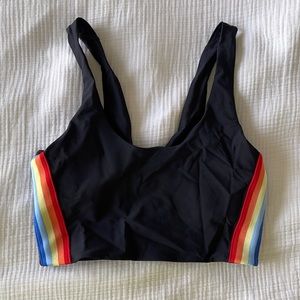 spiritual gangster rainbow stripe bra/crop top